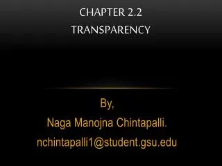 Chapter 2.2 transparency