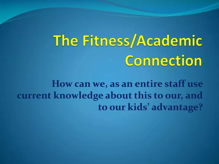 the fitness academic connection