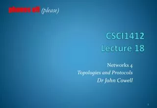 CSCI1412 Lecture 18