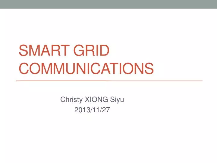 smart grid communications