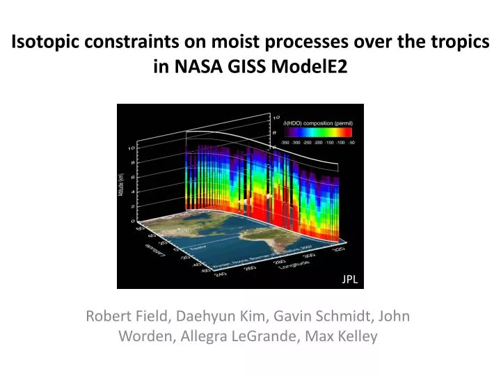 isotopic constraints on moist processes over the tropics in nasa giss modele2