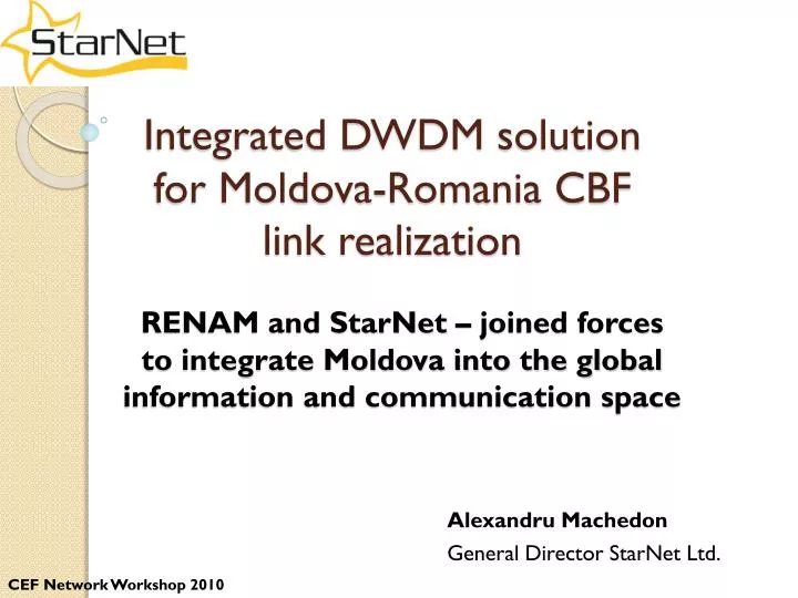 integrated dwdm solution for moldova romania cbf link realization