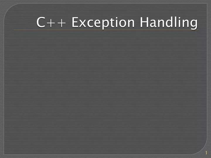 c exception handling