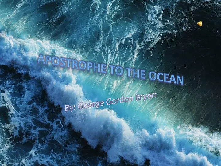 apostrophe to the ocean