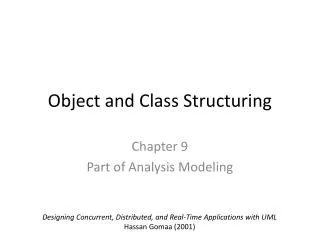 Object and Class Structuring