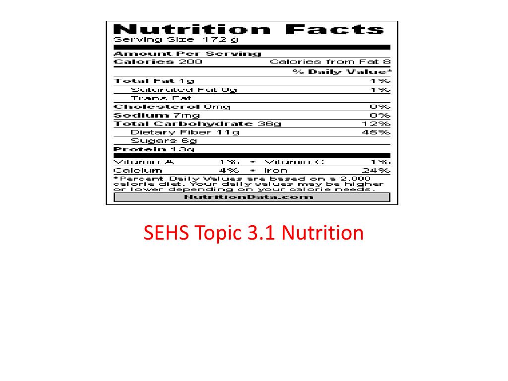PPT - SEHS Topic 3.1 Nutrition PowerPoint Presentation, free download ...