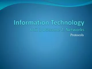 information technology unit 1 outcome 2 networks