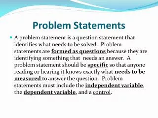 Problem Statements