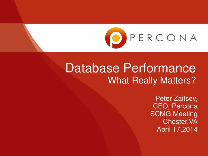 database performance what really matters
