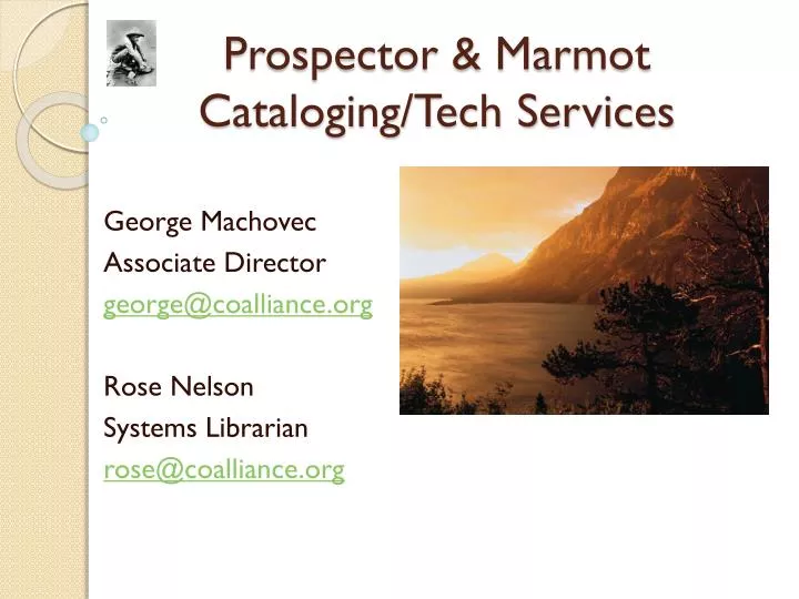 prospector marmot cataloging tech services