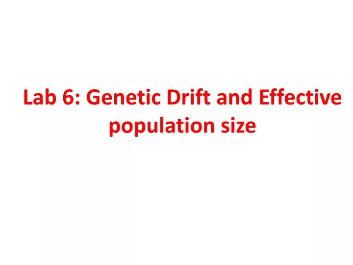 lab 6 genetic drift and effective population size