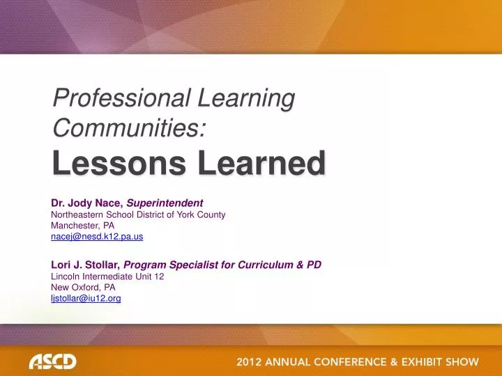 professional learning communities lessons learned