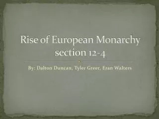 Rise of European Monarchy section 12-4