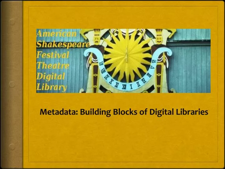metadata building blocks of digital libraries