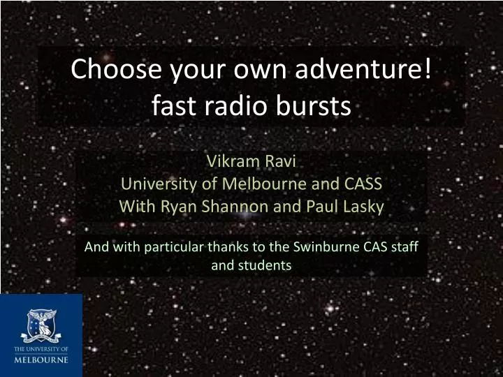 choose your own adventure fast radio bursts