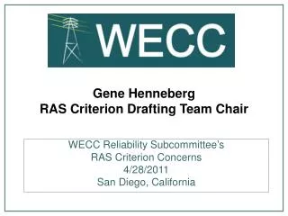 Gene Henneberg RAS Criterion Drafting Team Chair