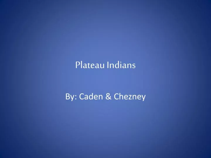 plateau indians