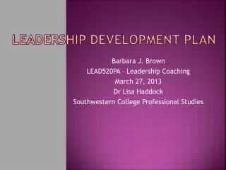 Leadership development plan