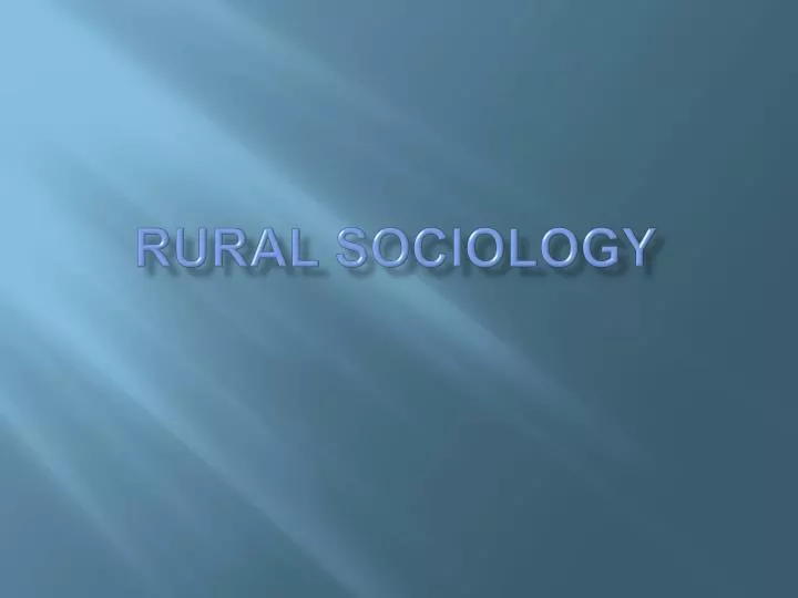 rural sociology