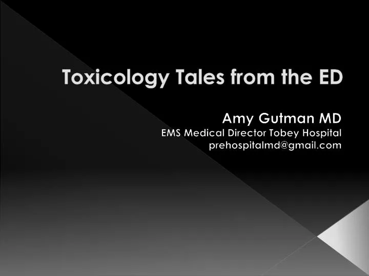 toxicology tales from the ed
