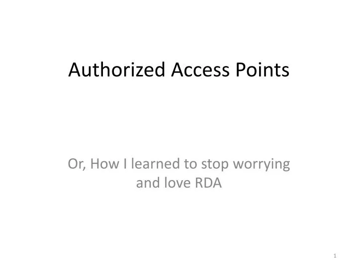 authorized access points