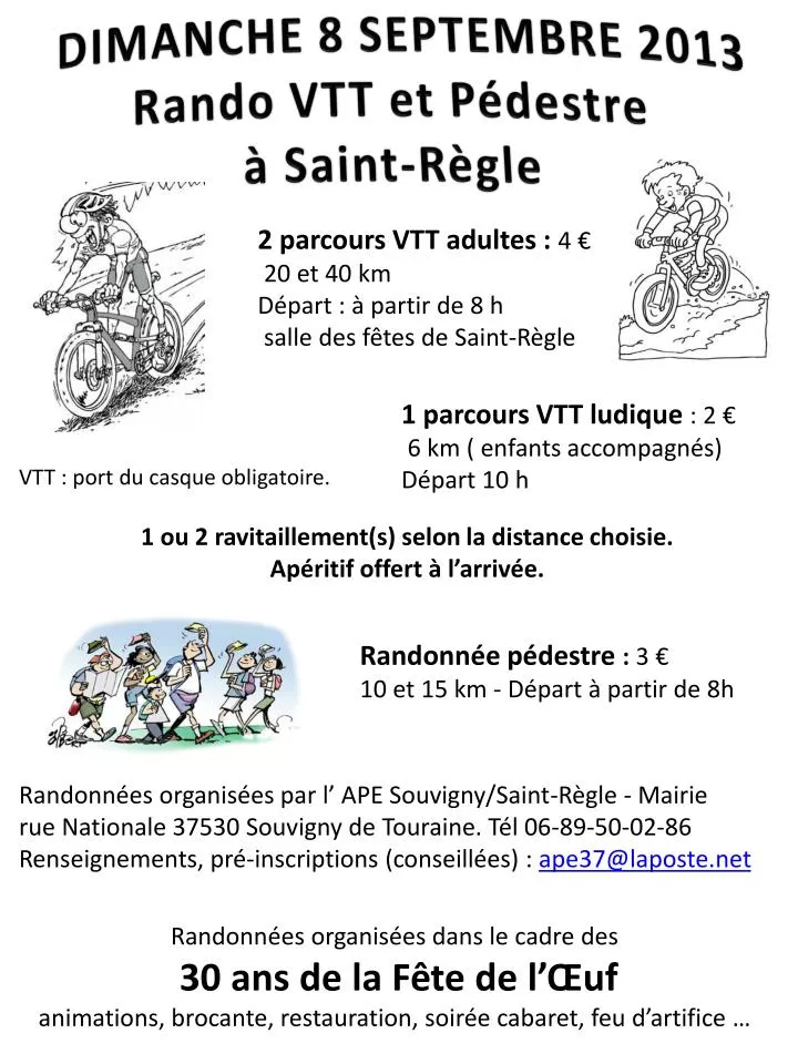 dimanche 8 septembre 2013 rando vtt et p destre saint r gle