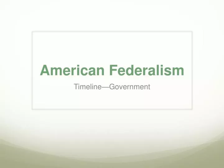 american federalism