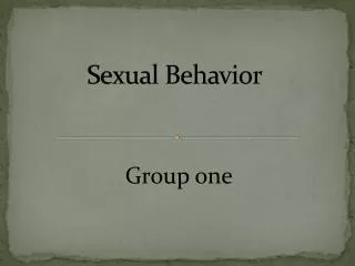 Sexual Behavior