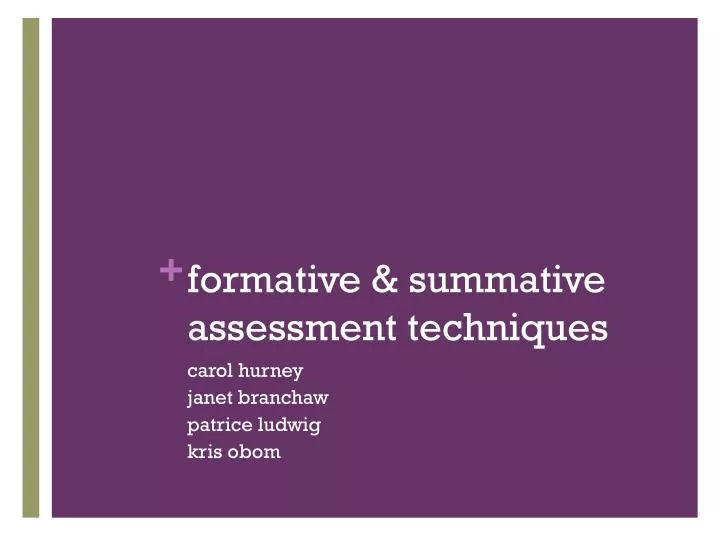 formative summative assessment techniques