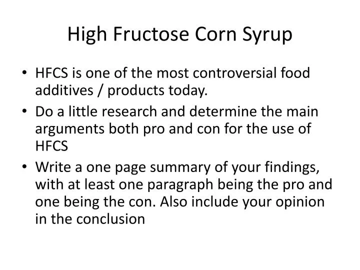 high fructose corn syrup