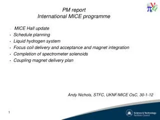 PM report International MICE programme