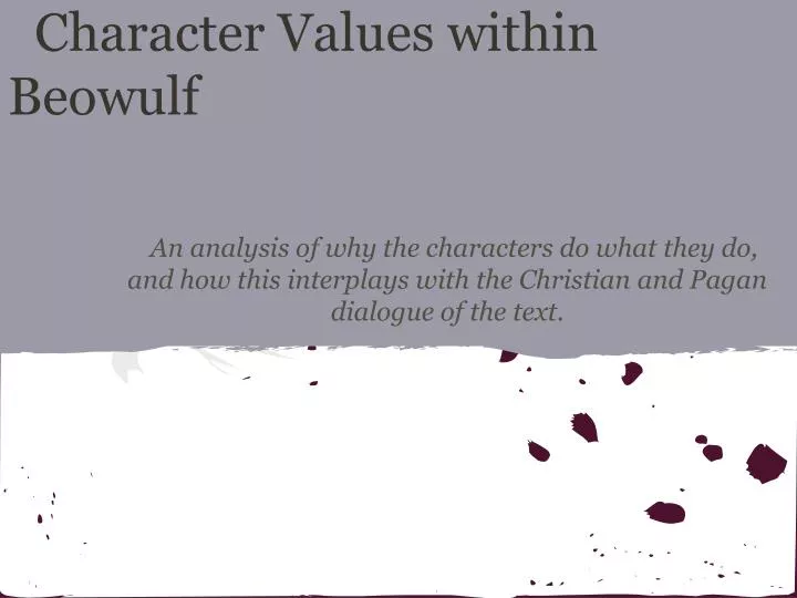 character values within beowulf