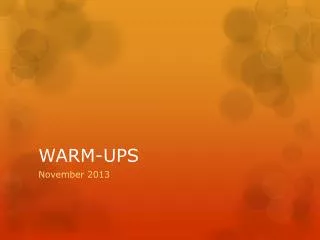 warm ups