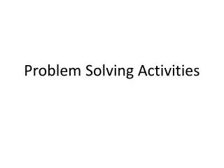 problem solving activities