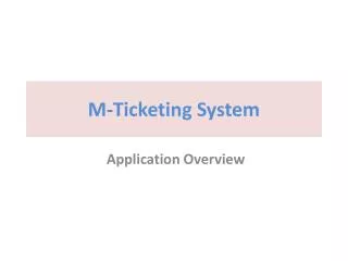 M-Ticketing System