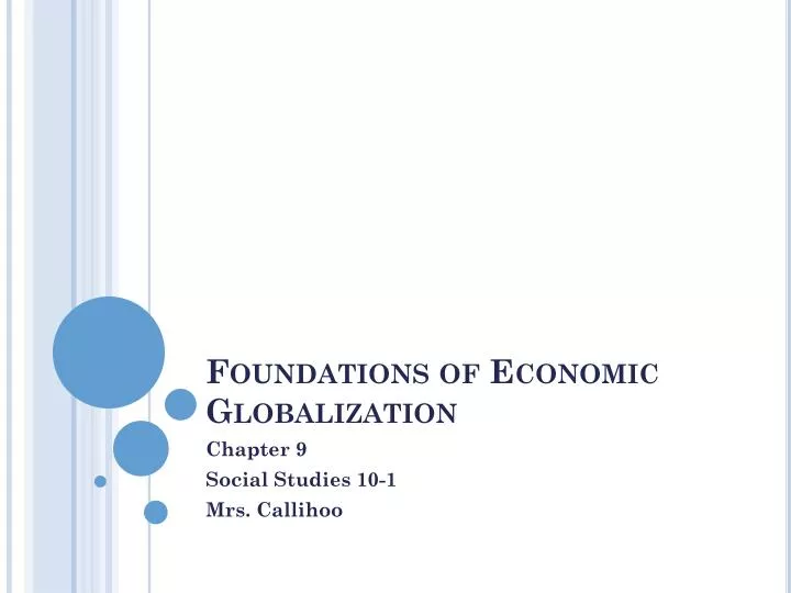foundations of economic globalization