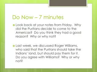 do now 7 minutes