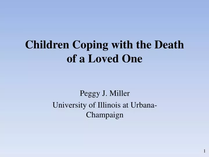 children coping with the death of a loved one