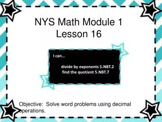 NYS Math Module 1 Lesson 16