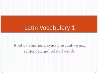 Latin Vocabulary 1