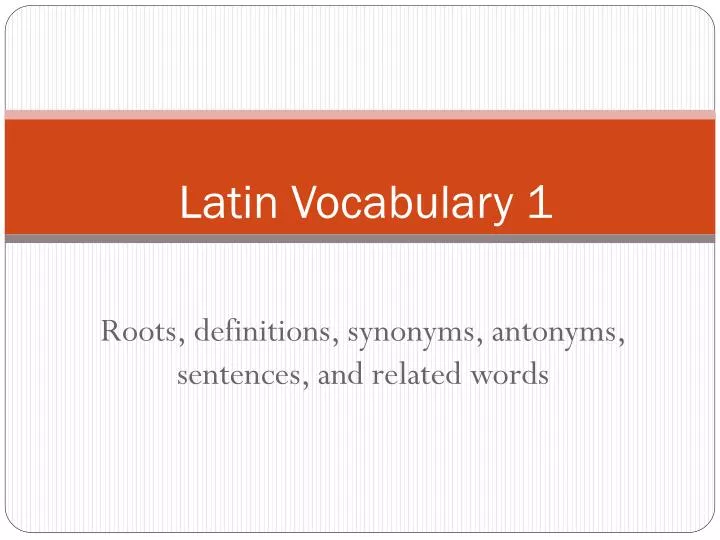 latin vocabulary 1