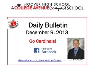 Daily Bulletin December 9, 2013