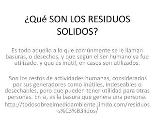 qu son los residuos solidos