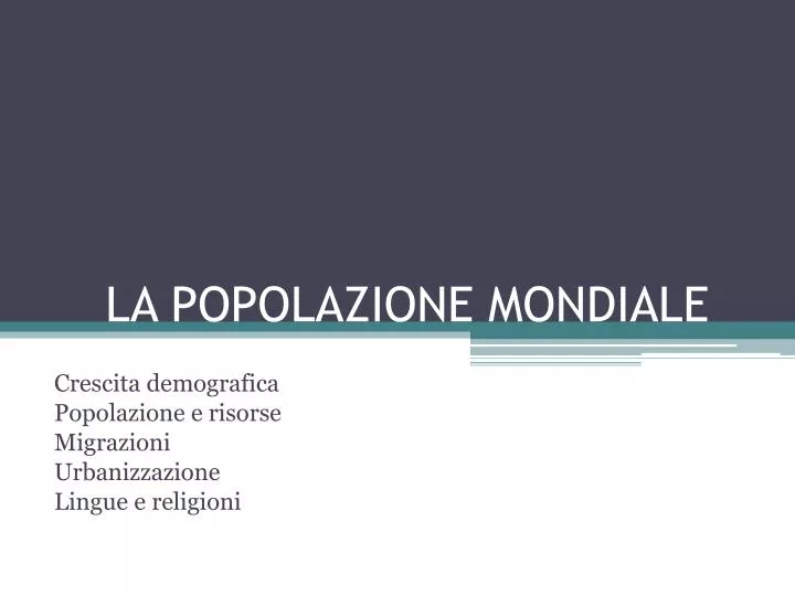 la popolazione mondiale