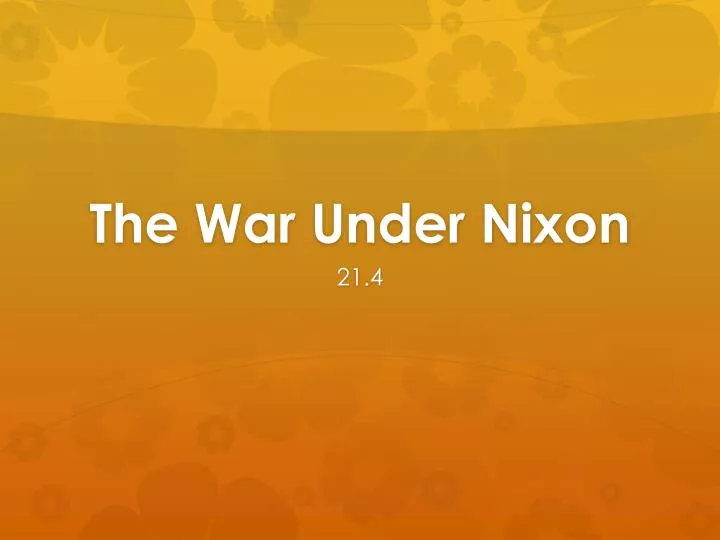 the war under nixon