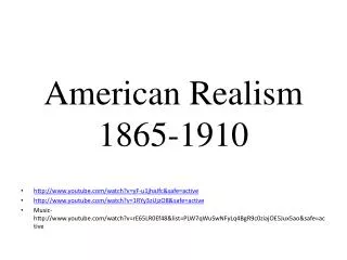 American Realism 1865-1910