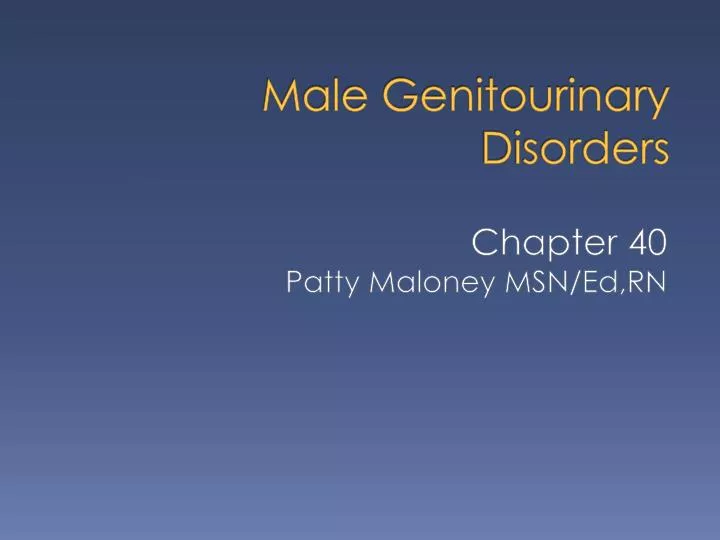 male genitourinary disorders