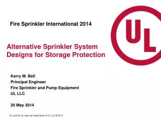 Alternative Sprinkler System Designs for Storage Protection
