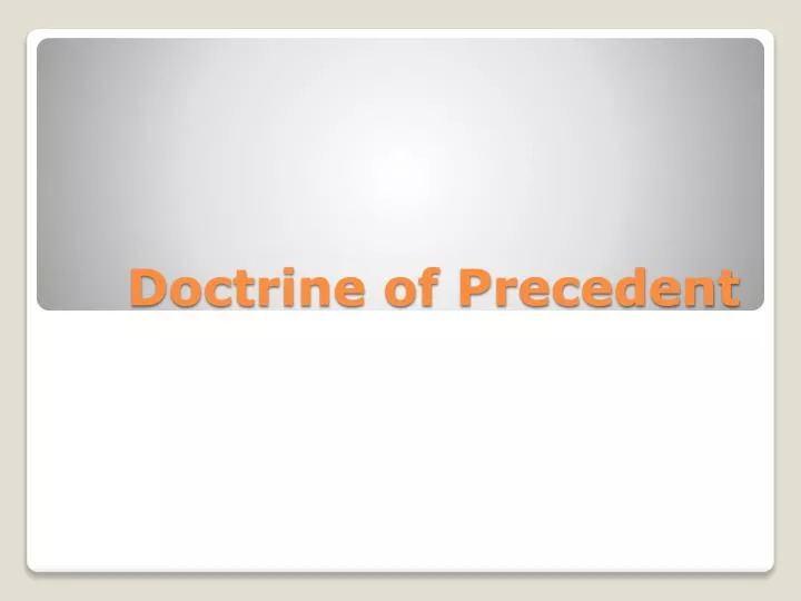 doctrine of precedent