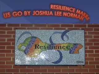 RESILIENCE MAKES US GO BY JOSHUA LEE NORMAN